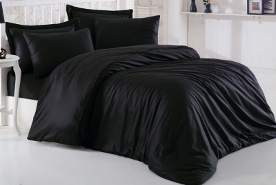 Семейное постельное белье ДУЭТ из сатина «371 Черный»