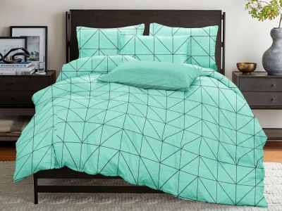 Постельное белье ДУЭТ из бязи эконом «Геометрия Бирюза»