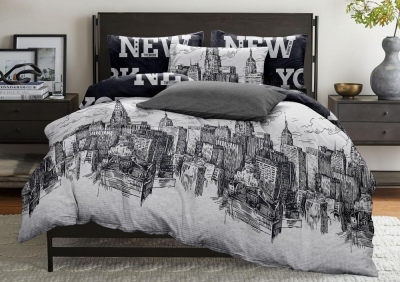 Постельное белье ДУЭТ из бязи эконом «New York»