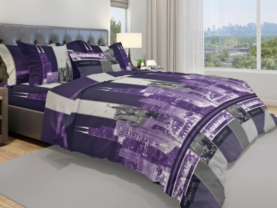 Полуторное постельное белье из бязи эконом «Night City»
