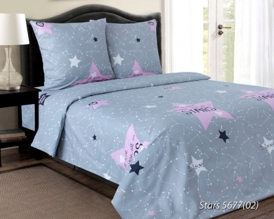 Полуторное постельное белье из бязи «Stars 5677»
