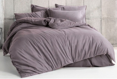 Двуспальное постельное белье из сатина «Сливовый»