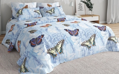 Двуспальное постельное белье из бязи «Бабочки 02»