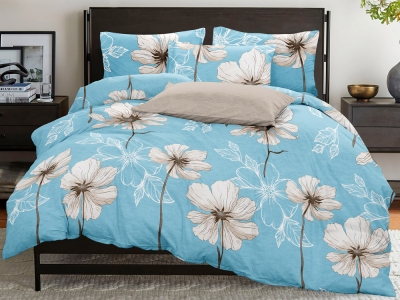 Постельное белье ДУЭТ из бязи эконом «Белый цветок»