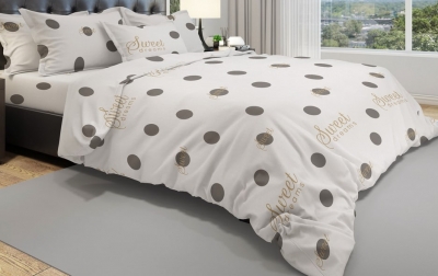 Постельное белье Евро из бязи эконом «Пузырьки (Bubbles) светлые»
