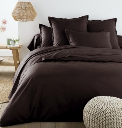 Постельное белье Евро из сатина «Черный трюфель»