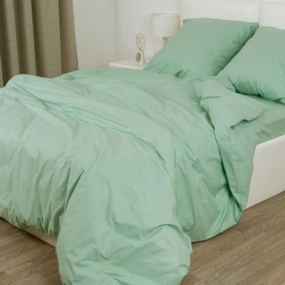 Двуспальное постельное белье из поплина «Фисташка»