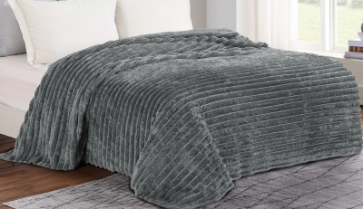 Покрывало-плед "Графит широкая полоса"