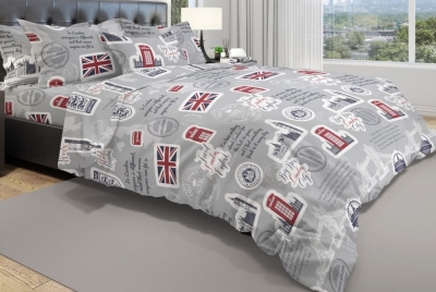 Полуторное постельное белье из бязи эконом «Лондон (вид С)»