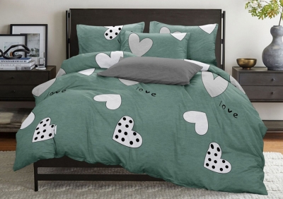 Двуспальное постельное белье из бязи эконом «Love»