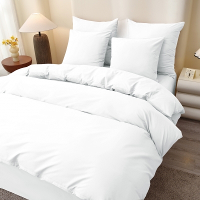 Полуторное постельное белье из поплина «Отбеленный»