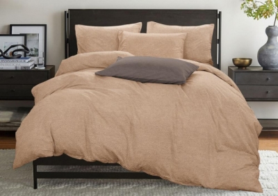 Полуторное постельное белье из бязи эконом «Песочный Б»