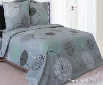 Двуспальное постельное белье из бязи «Раунд 5715(01) с мятным»