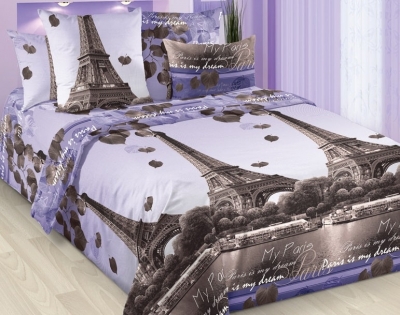 Полуторное постельное белье из бязи «Романтика Парижа»