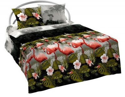 Двуспальное постельное белье из бязи «Розовый фламинго»