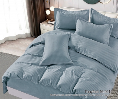 Наволочки 2шт (пара) из страйп-сатин-жаккарда «Голубой» (50x70 70x70)