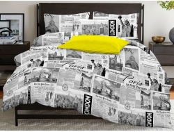Постельное белье Евро из бязи эконом «Газета»