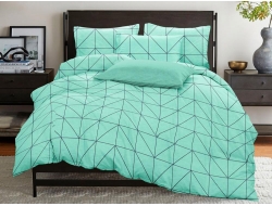 Постельное белье ДУЭТ из бязи эконом «Геометрия Бирюза»