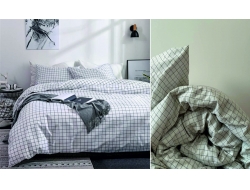 Простынь из вареного хлопка «Белая клетка» (150x220 210x220 220x240)