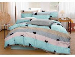 Постельное белье Евро из бязи эконом «Cats»