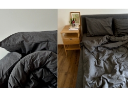 Простынь из вареного хлопка «Графит меланж» (150x220 210x220 220x240)