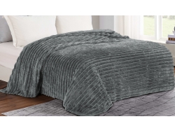 Покрывало-плед "Графит широкая полоса"