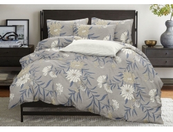 Постельное белье Евро из бязи эконом «Хризантема»