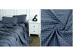 Простынь из вареного хлопка «Клетка графит» (150x220 210x220 220x240)