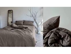 Простынь из вареного хлопка «Коричневый меланж» (150x220 210x220 220x240)