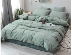 Двуспальное постельное белье из вареного хлопка «Мята»