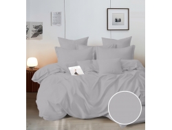 Постельное белье Дуэт из однотонного поплина «Серебристый металлик»