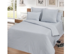 Простынь из поплина «Светло-серый страйп» (145x220 180x220 210x220 220x240)