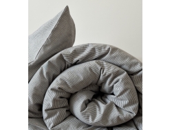 Постельное белье Дуэт из вареного хлопка «Тонкая серая линия»