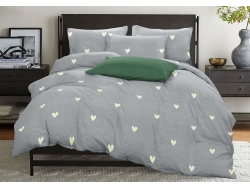 Постельное белье ДУЭТ из бязи эконом «True Love желтые сердца»