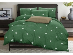 Двуспальное постельное белье из бязи эконом «True love K green»
