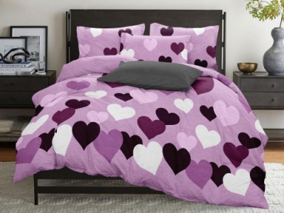 Постельное белье ДУЭТ из бязи эконом «True Love violet»