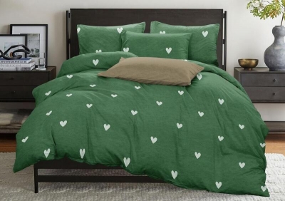 Двуспальное постельное белье из бязи эконом «True love K green»