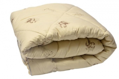 Двуспальное одеяло 172x205 "Верблюжья шерсть - Люкс" (чехол 100% хлопок)
